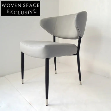 Nordic Modern Luxury Stainless Steel Dining Chair with Leather Seat for Home