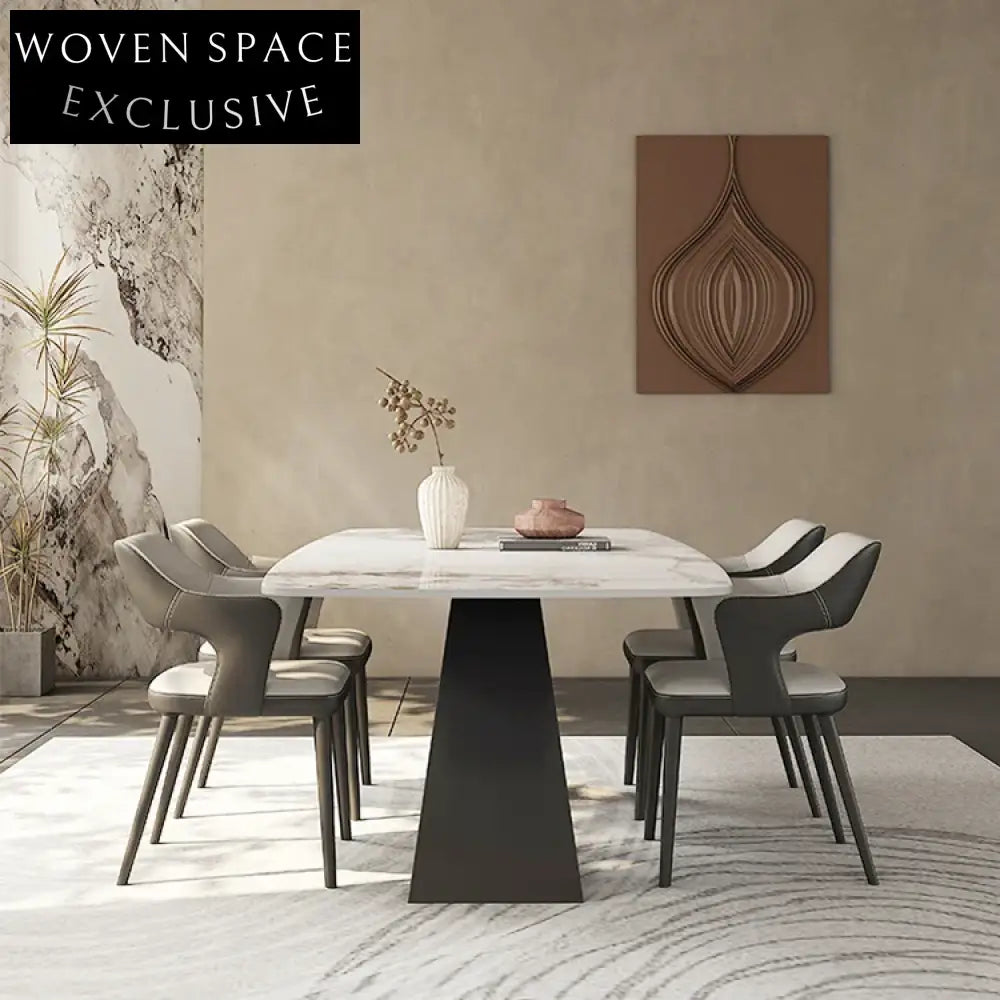 Nordic Modern Marble Slate Top 6-10 Seater X-Leg Dining Table
