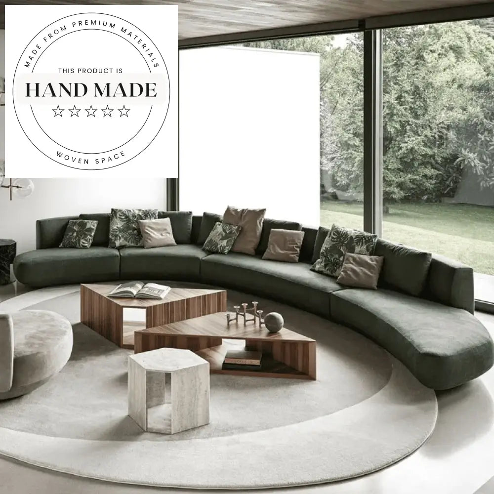 Nordic Modern Microfiber Large Curved Multi Person Sectional Sofa