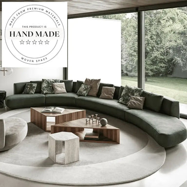 Nordic Modern Microfiber Large Curved Multi Person Sectional Sofa