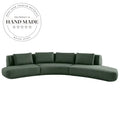 Nordic Modern Microfiber Large Curved Multi Person Sectional Sofa