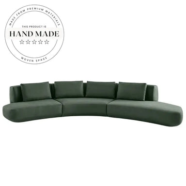 Nordic Modern Microfiber Large Curved Multi Person Sectional Sofa