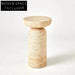 Nordic Modern Natural Travertine Stone Round Side Table for Living Room