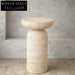 Nordic Modern Natural Travertine Stone Round Side Table for Living Room