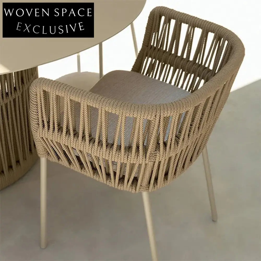 Nordic Modern Outdoor Rope Dining Set for Patio and Courtyard