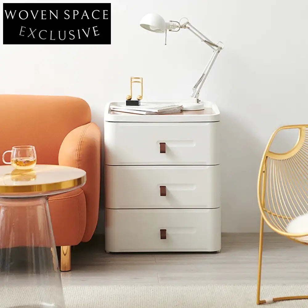 Nordic Modern Plastic Bedside Storage Cabinet for Living Room Bedroom