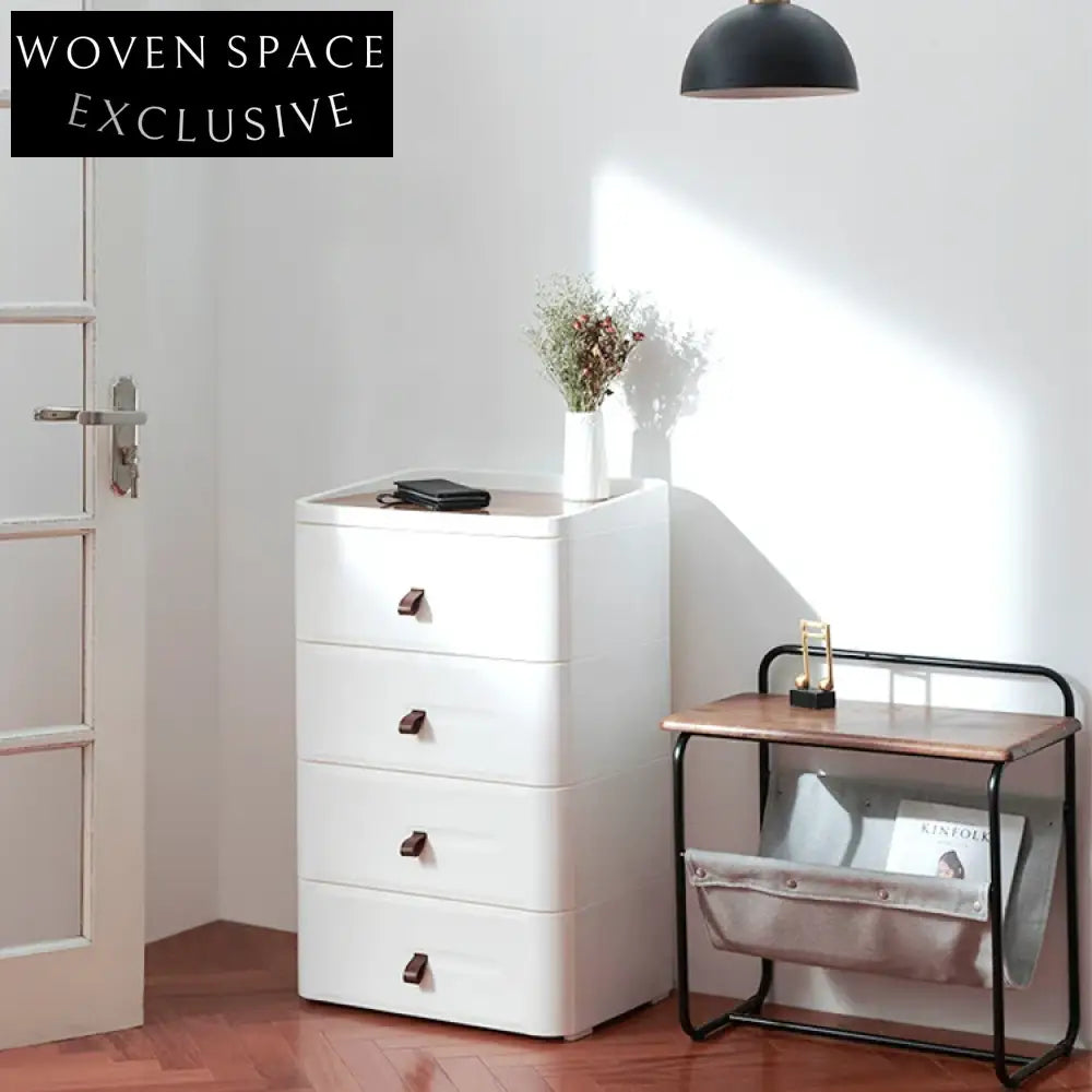 Nordic Modern Plastic Bedside Storage Cabinet for Living Room Bedroom