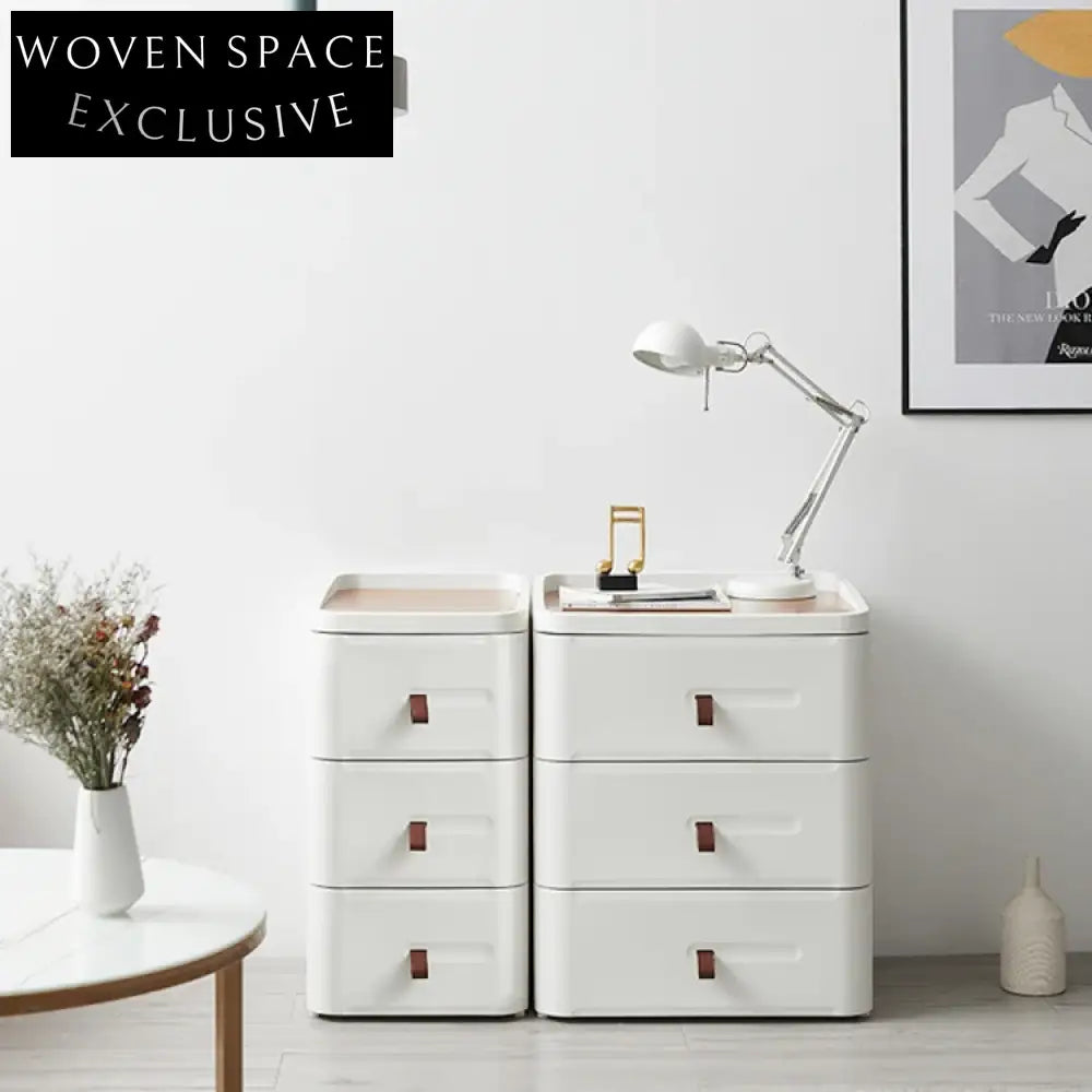 Nordic Modern Plastic Bedside Storage Cabinet for Living Room Bedroom