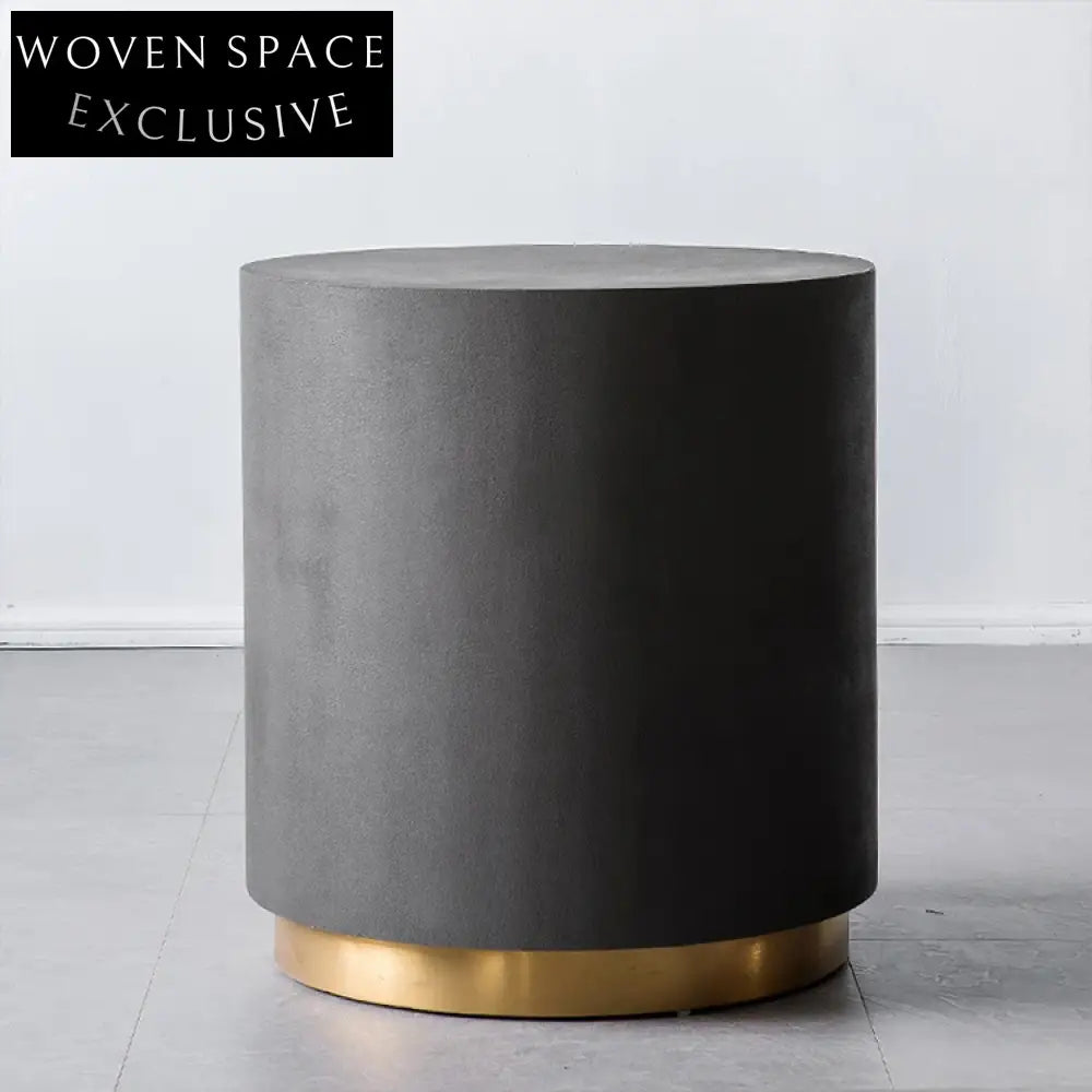 Nordic Modern Round Cement Gray Coffee Table for Living Room Decor