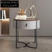 Nordic Modern Round Nightstand with Storage, Minimalist Wooden Bedside Table