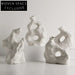 Nordic Modern Small White Irregular Ceramic Flower Vase Set Decor