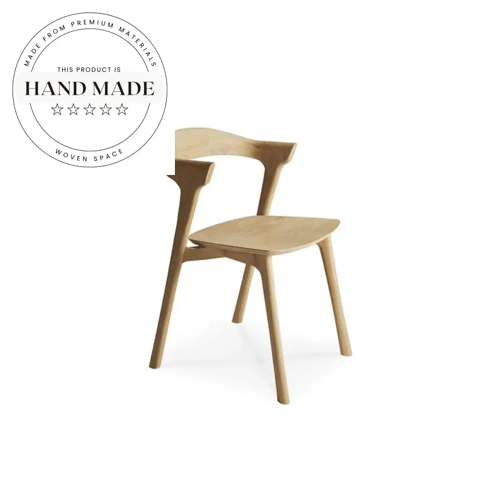 Nordic Modern Solid Ash Wood Armrest Banquet Restaurant Dining Chair