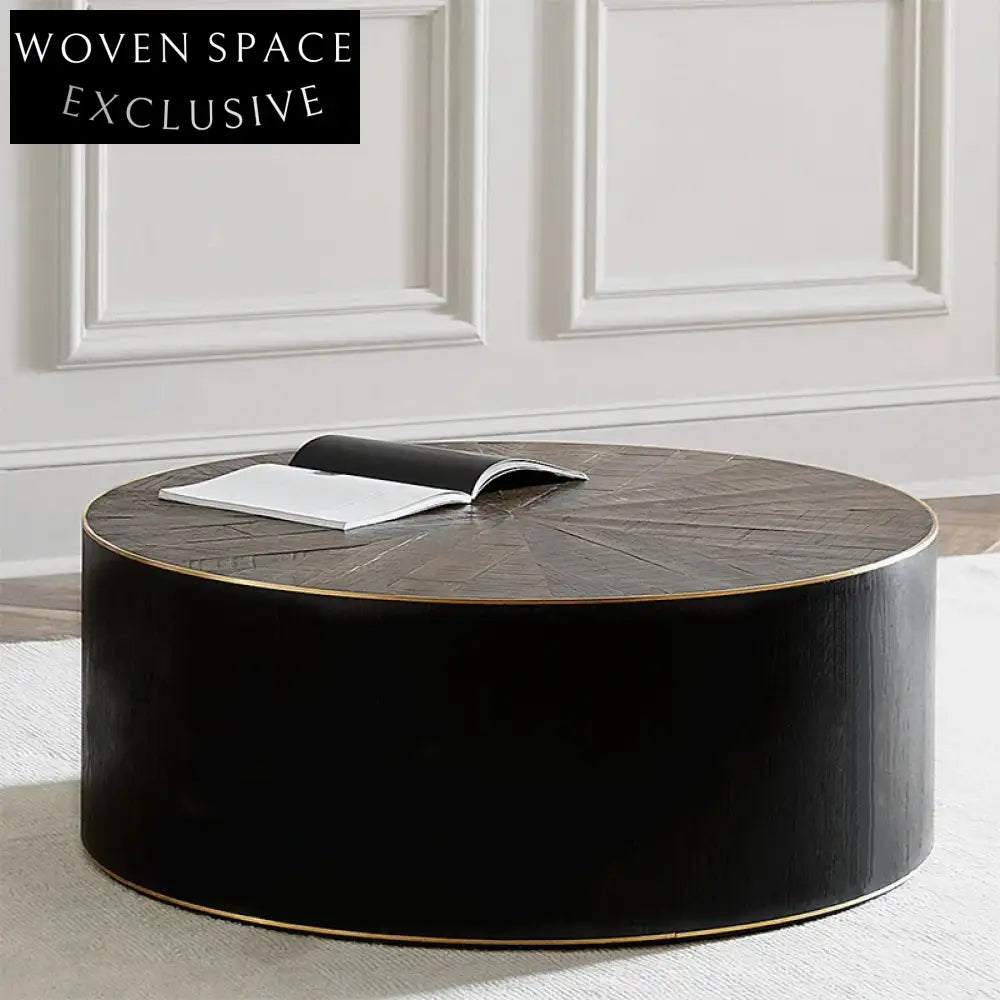 Nordic Modern Solid Pine Round Living Room Center Coffee Table