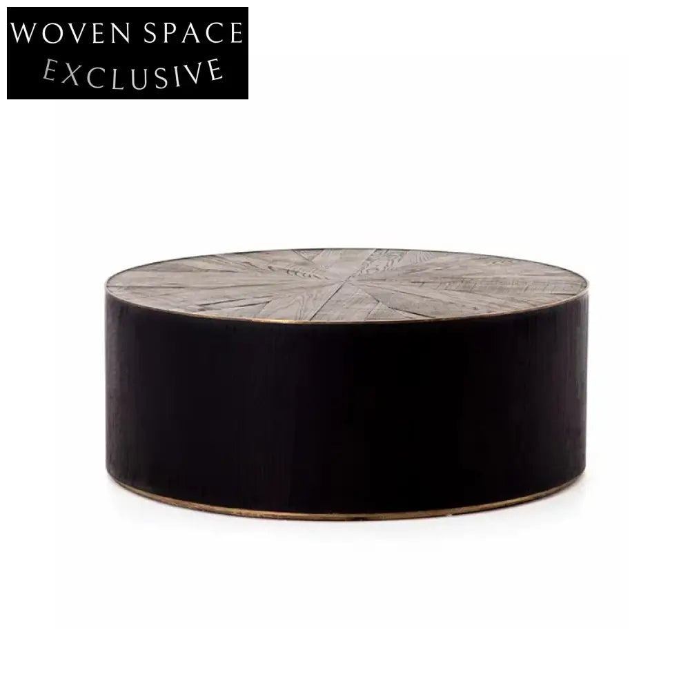 Nordic Modern Solid Pine Round Living Room Center Coffee Table