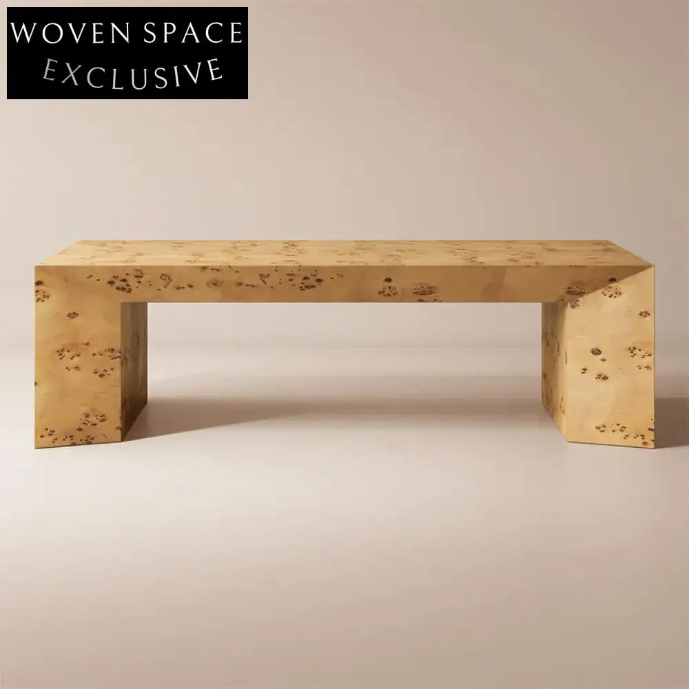 Nordic Modern Solid Wood Burl Veneer Square Living Room Coffee Table