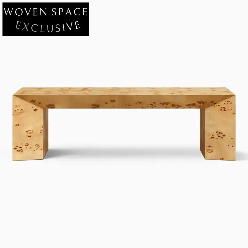 Nordic Modern Solid Wood Burl Veneer Square Living Room Coffee Table