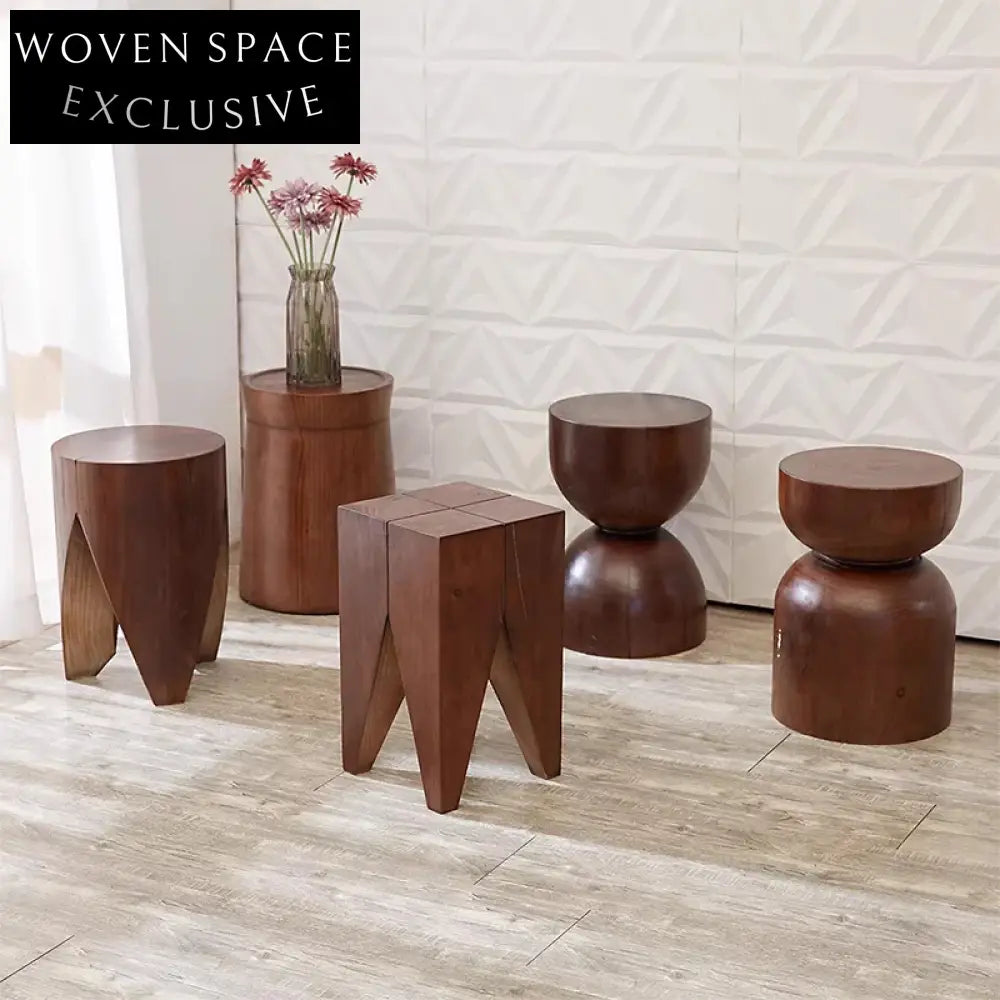 Nordic Modern Solid Wood Round Coffee Table | Bedside Sofa Side Table