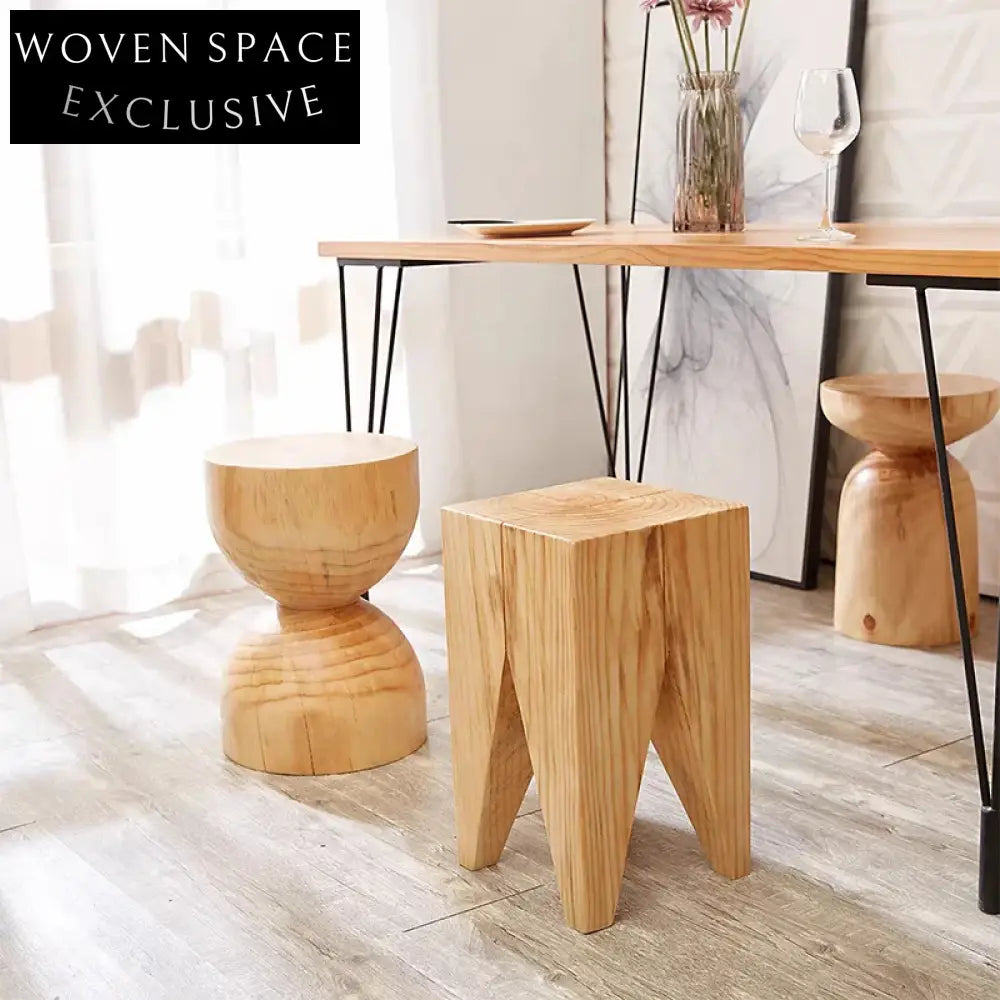 Nordic Modern Solid Wood Round Coffee Table | Bedside Sofa Side Table