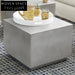 Nordic Modern Stone Microcement Travertine Square Coffee Table for Patio Living