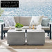 Nordic Modern Stone Microcement Travertine Square Coffee Table for Patio Living
