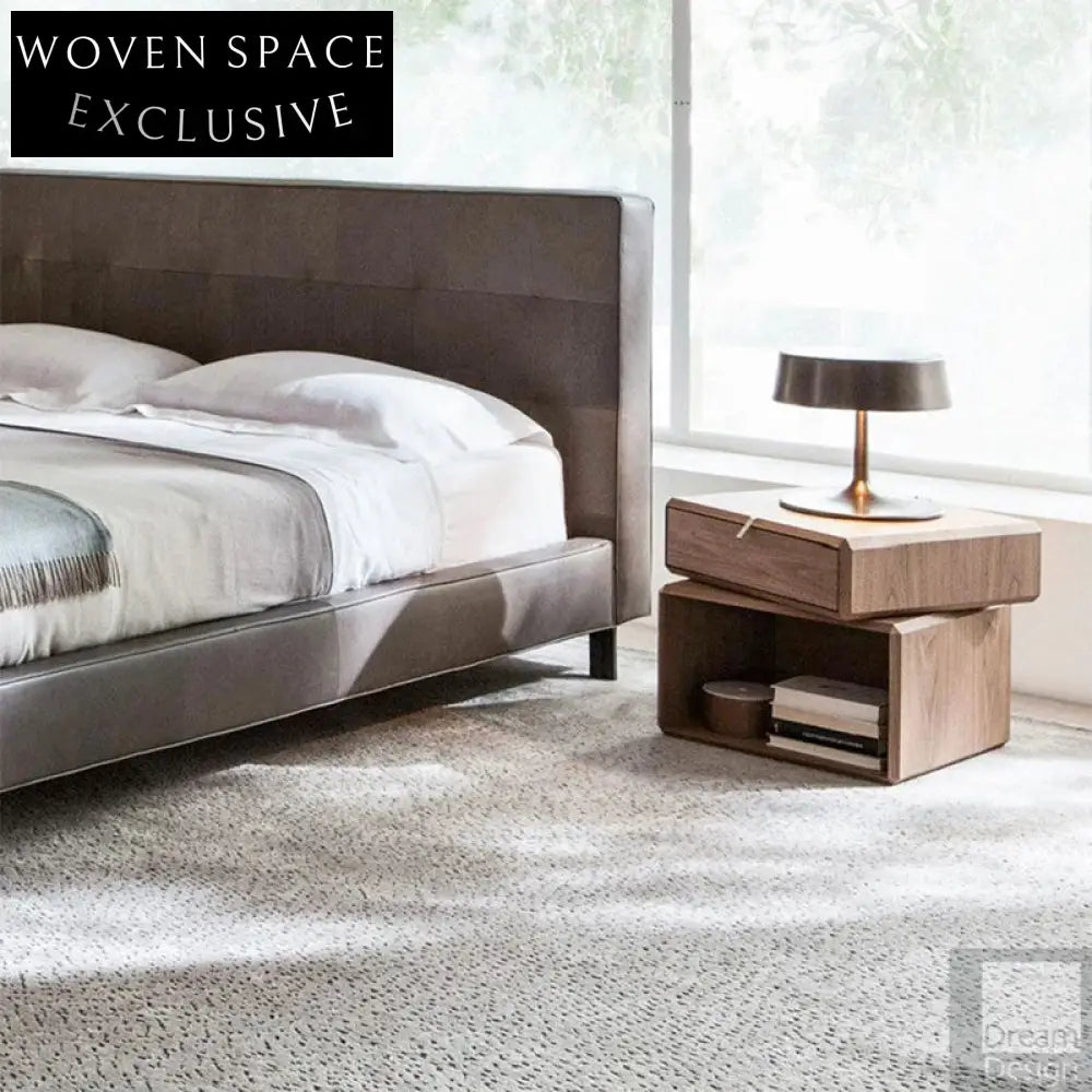 Nordic Modern Swivel Solid Wood Contemporary Design Bedside Table