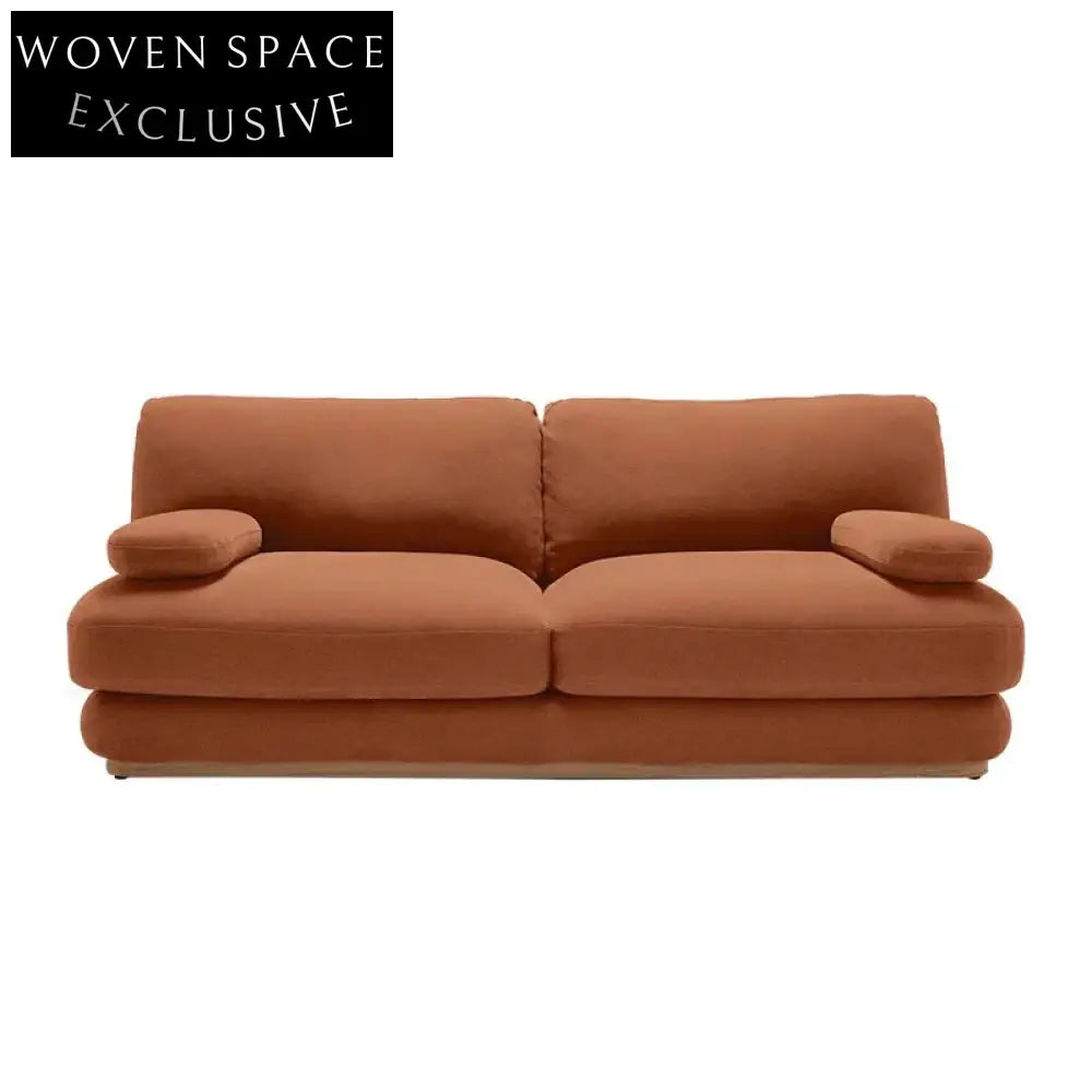 Nordic Modern Velvet Fabric Low Arm Sectional Sofa for Living Room