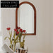 Nordic Modern Walnut Wood Arch Frame Wall Mirror for Bedroom Decor