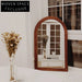 Nordic Modern Walnut Wood Arch Frame Wall Mirror for Bedroom Decor