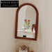 Nordic Modern Walnut Wood Arch Frame Wall Mirror for Bedroom Decor