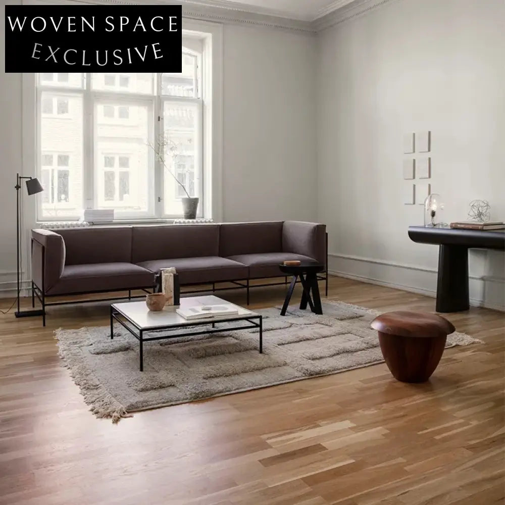 Nordic Modern Walnut Wood Small Round Living Room Ottoman for Home Decor