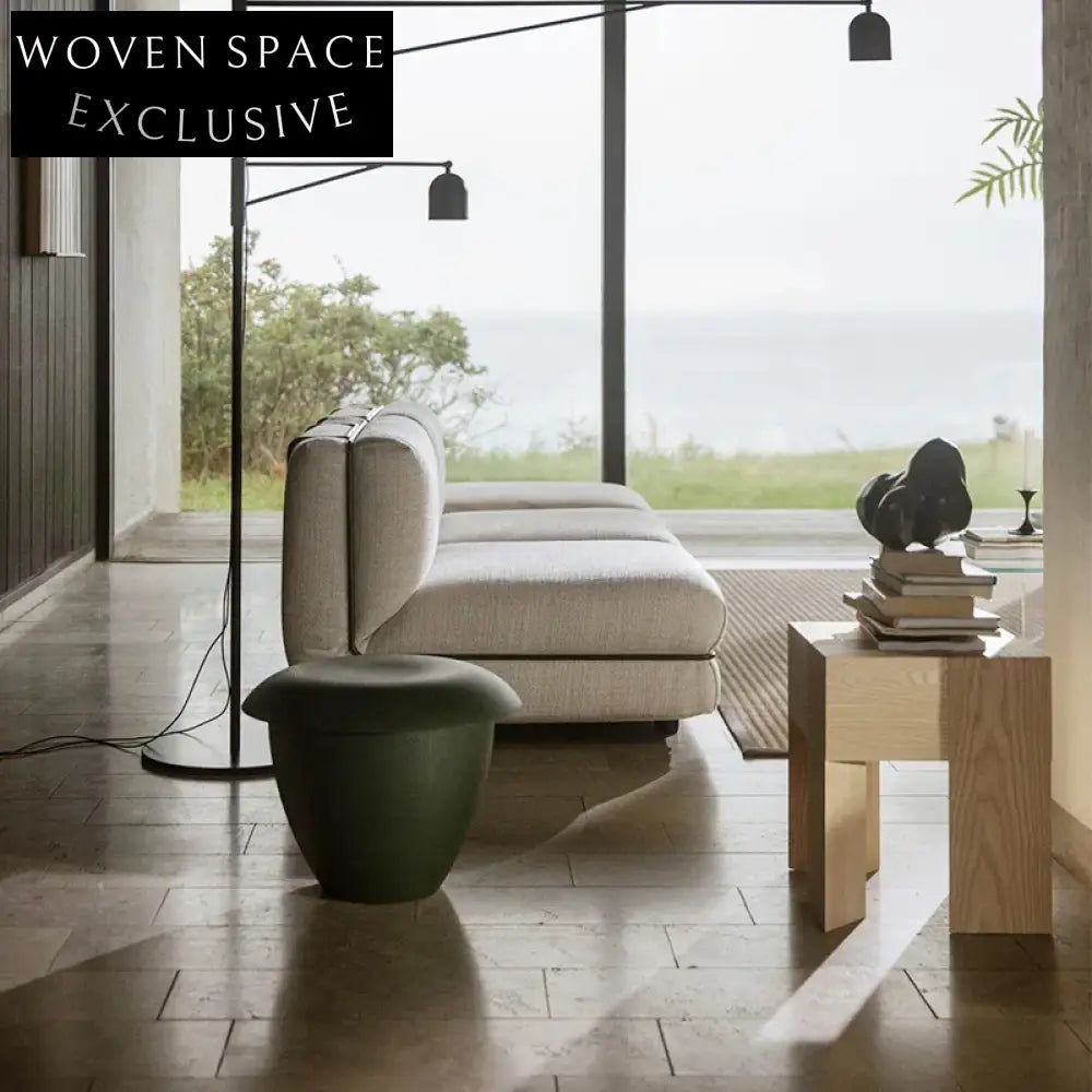 Nordic Modern Walnut Wood Small Round Living Room Ottoman for Home Decor