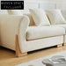 Nordic Modern White Teddy Fabric Double Sofa with Solid Wood Base