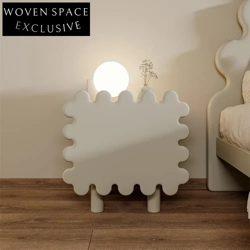 Nordic Modern Wooden Bedroom Nightstand with Drawer or Open Shelf