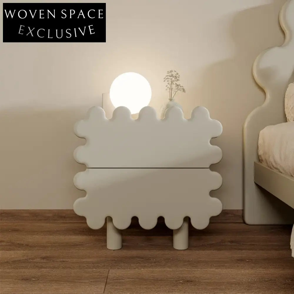 Nordic Modern Wooden Nightstand with Storage Drawer or Open Door Design