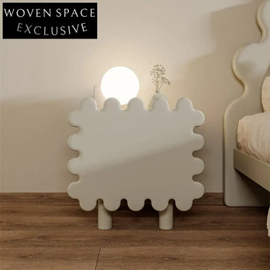 Nordic Modern Wooden Nightstand with Storage Drawer or Open Door Design