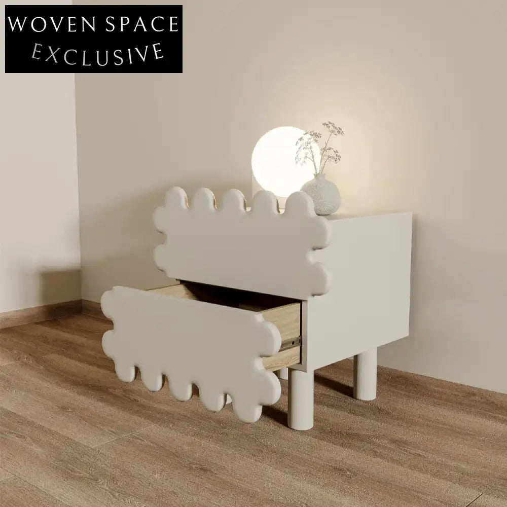 Nordic Modern Wooden Nightstand with Storage Drawer or Open Door Design