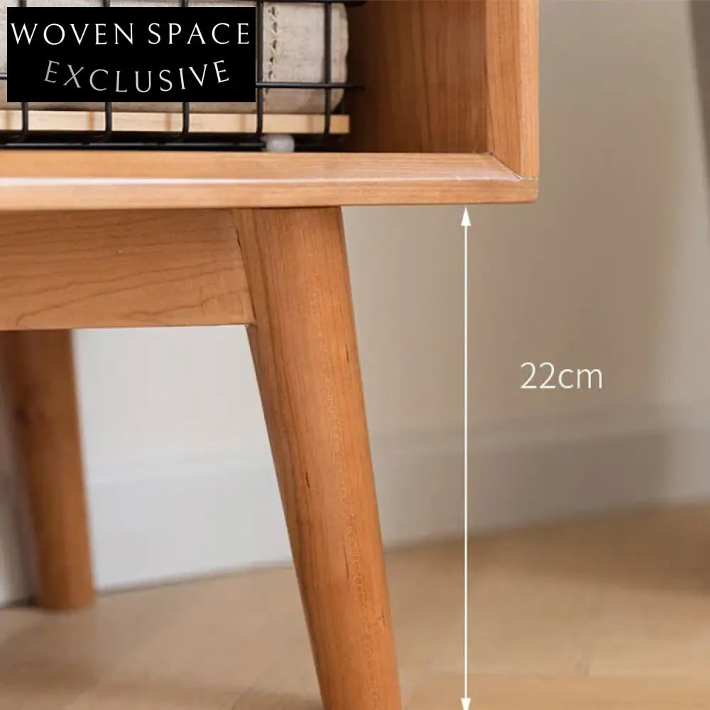 Nordic Modern Wooden Rattan Shoe Storage Side Cabinet for Living Room