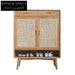 Nordic Modern Wooden Rattan Shoe Storage Side Cabinet for Living Room