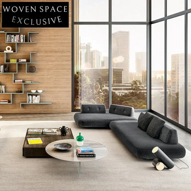 Nordic Modular Upholstery Fabric Sectional Sofa Bed for Modern Living Rooms