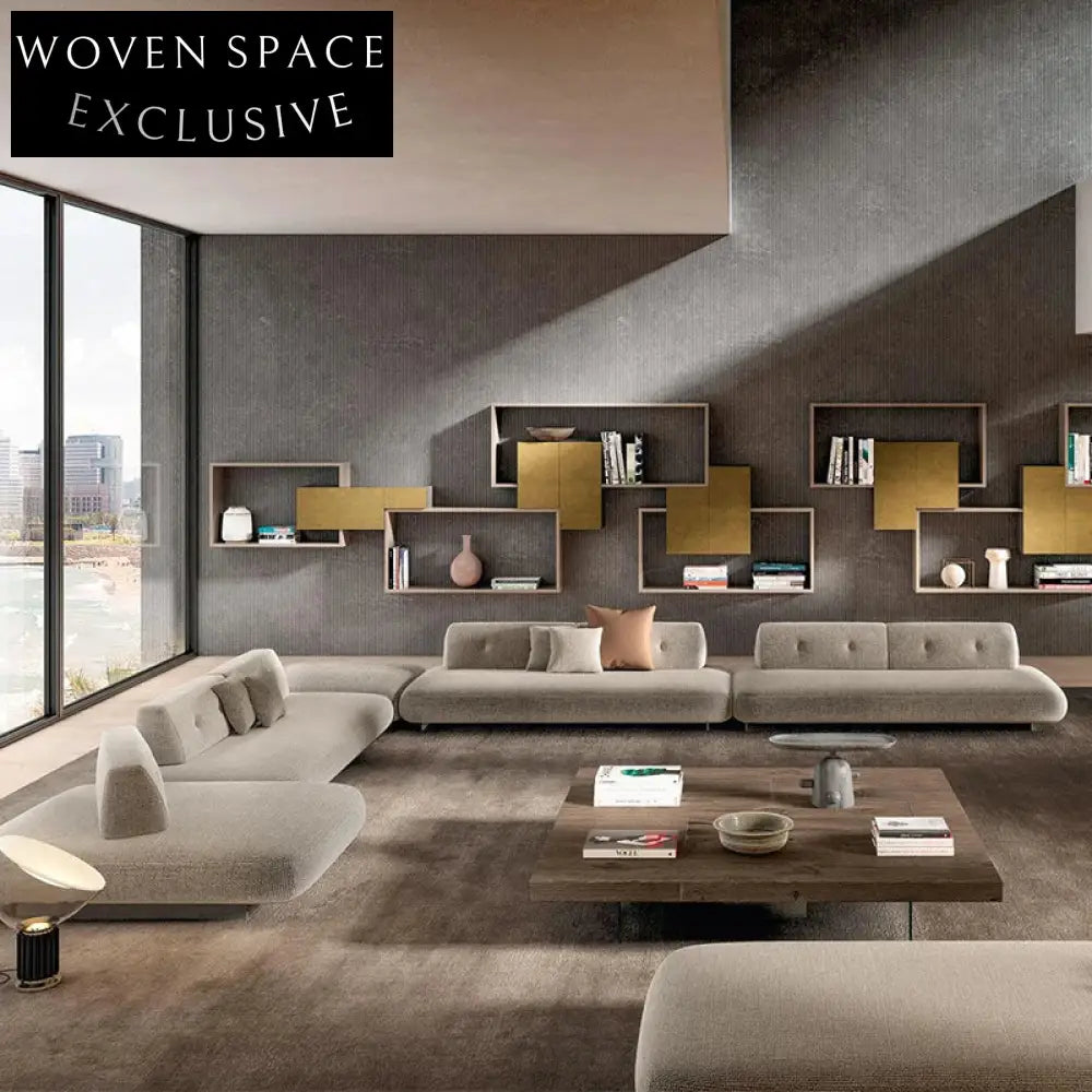 Nordic Modular Upholstery Fabric Sectional Sofa Bed for Modern Living Rooms