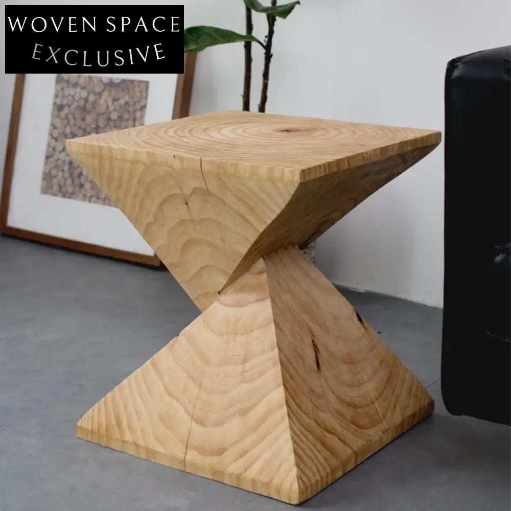 Nordic Natural Solid Wood Square Side Table for Living Room Corner