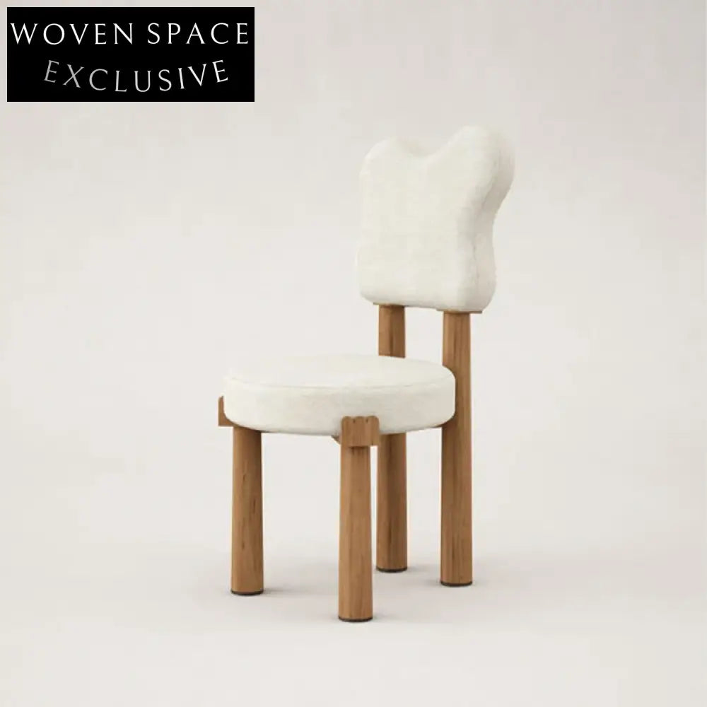 Nordic Natural Wood Dining Chair with Soft Fabric Cushion, Modern Style