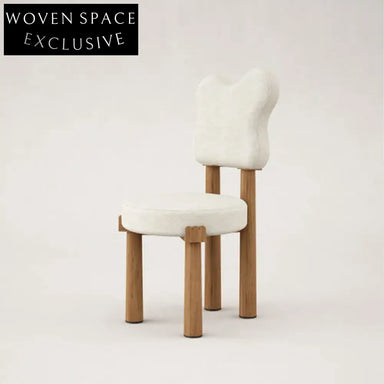 Nordic Natural Wood Dining Chair with Soft Fabric Cushion, Modern Style