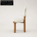 Nordic Natural Wood Dining Chair with Soft Fabric Cushion, Modern Style