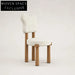 Nordic Natural Wood Dining Chair with Soft Fabric Cushion, Modern Style