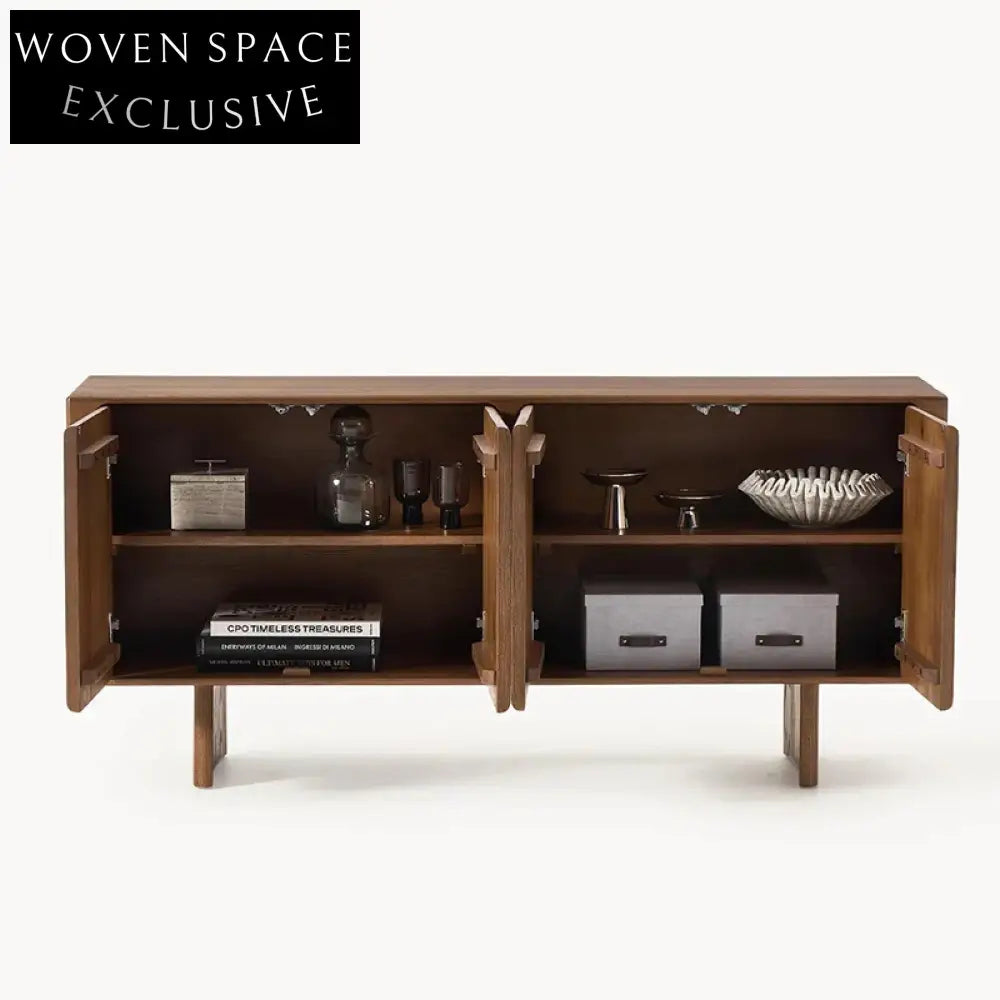 Nordic Oak Wood Minimalist Sideboard with Storage Cabinet