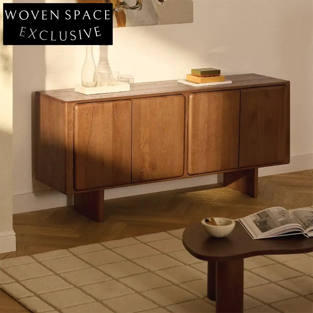 Nordic Oak Wood Minimalist Sideboard with Storage Cabinet