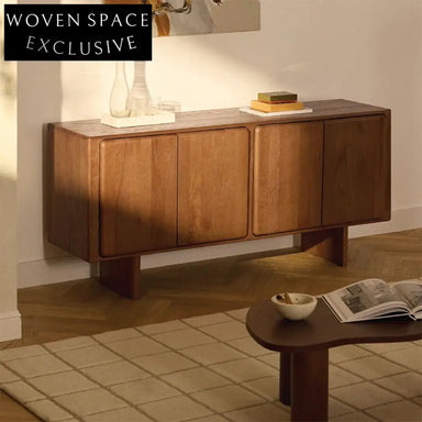 Nordic Oak Wood Minimalist Sideboard with Storage Cabinet