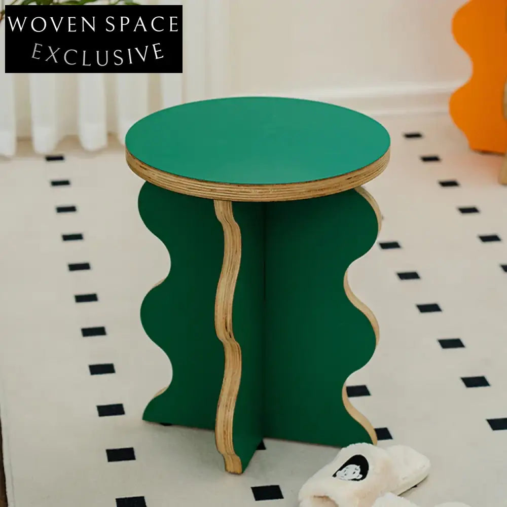 Nordic Plywood Flower Shape Round Side Coffee Table for Modern Homes