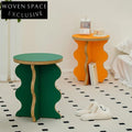 Nordic Plywood Flower Shape Round Side Coffee Table for Modern Homes